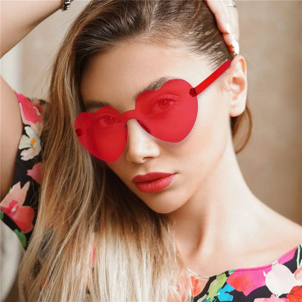 DRAVEN — Red Heart Sunglasses – Retro Designer Cat Eye UV400 Eyewear