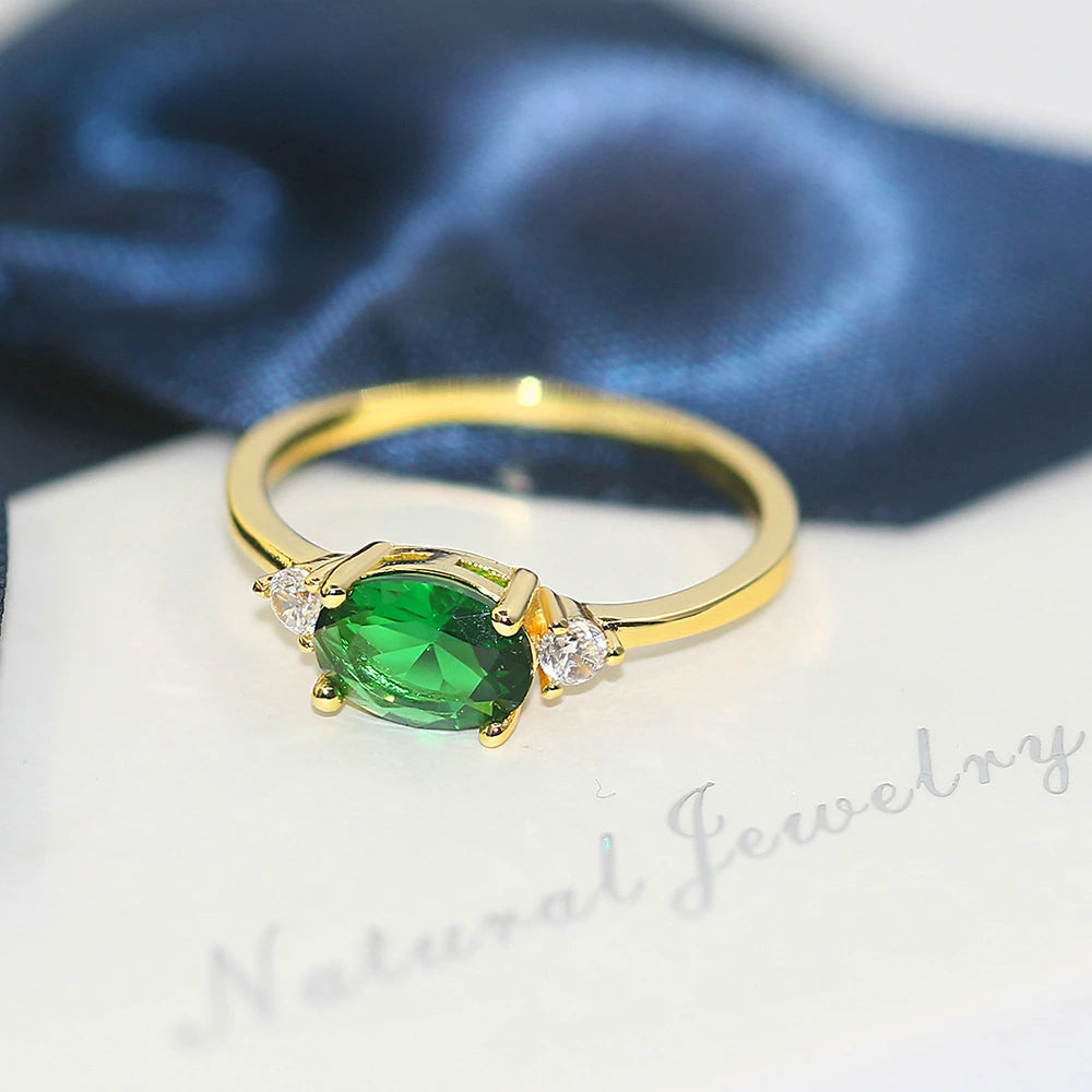 DRAVEN — Elegant Multicolor Oval Zircon Ring