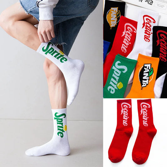 DRAVEN — Drink-Themed Letter Socks – Unisex Street Style — Socks | DRAVEN