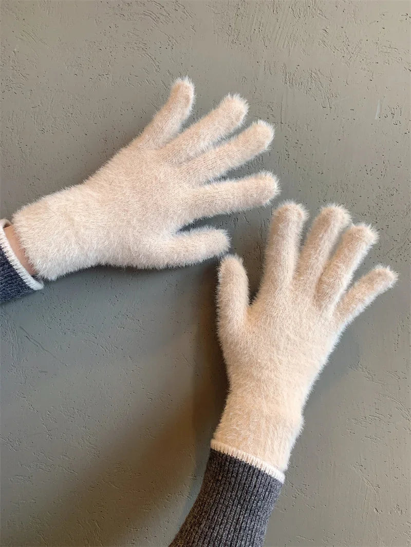 DRAVEN — Mink Velvet Winter Gloves – Plush Warm Street Style