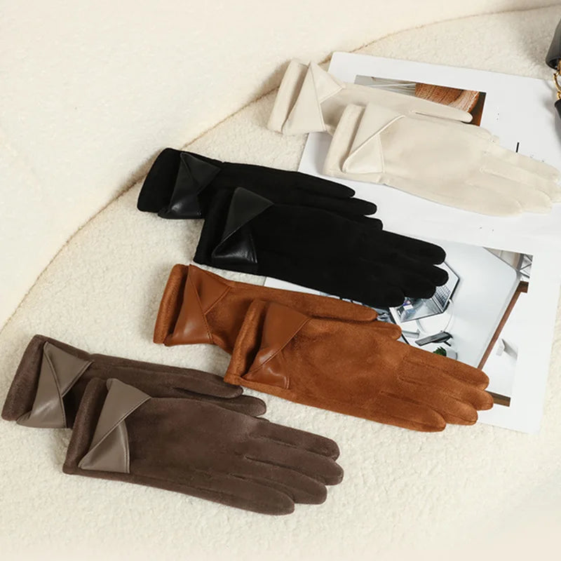 DRAVEN — Suede Touchscreen Gloves – Women’s Elegant Winter Style