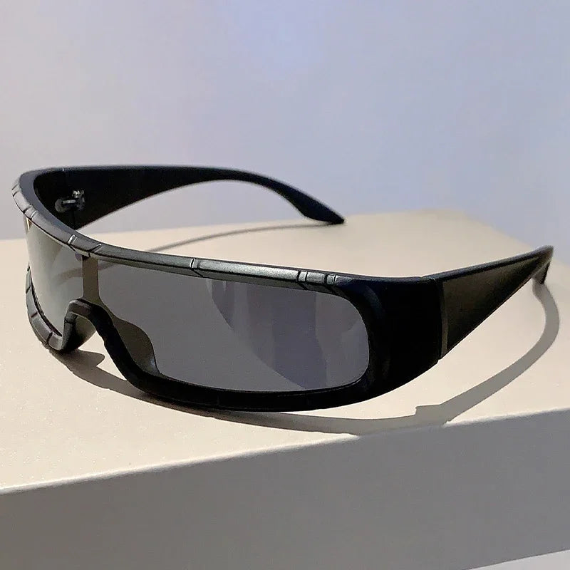 DRAVEN — Monoblock Wrap Sunglasses – Futuristic Punk Style