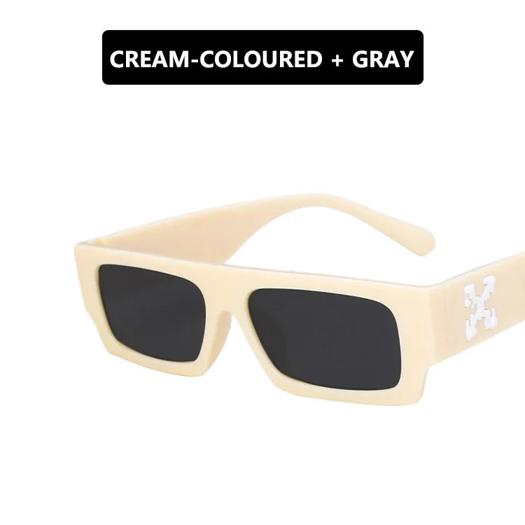 DRAVEN — White Square Sunglasses – Hole Design Vintage UV Eyewear