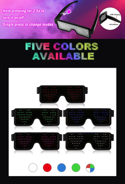 LED Flashing Sunglasses – Party Glow Style – Elegant Men's Accessory | Accessorio Uomo Elegante