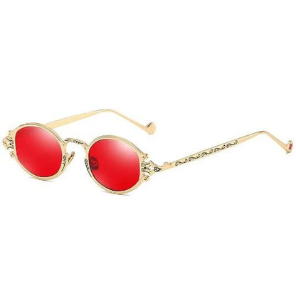 Gold Metal Sunglasses – Oval Gothic Vintage Design – Elegant Men's Accessory | Accessorio Uomo Elegante
