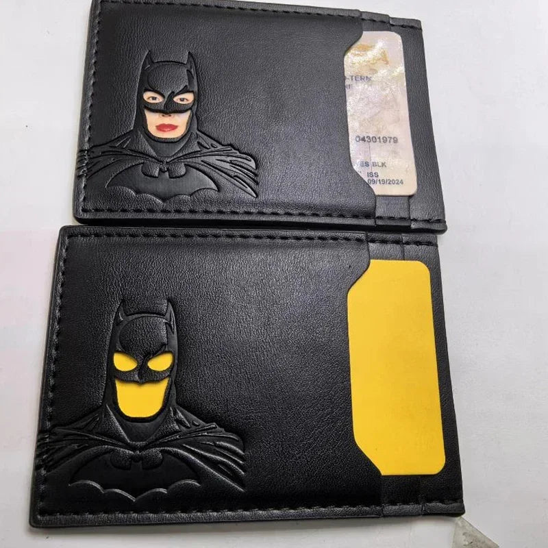 Leather Superhero Wallet 2025 Bat Mask Card Holder – Elegant Men's Accessory | Accessorio Uomo Elegante
