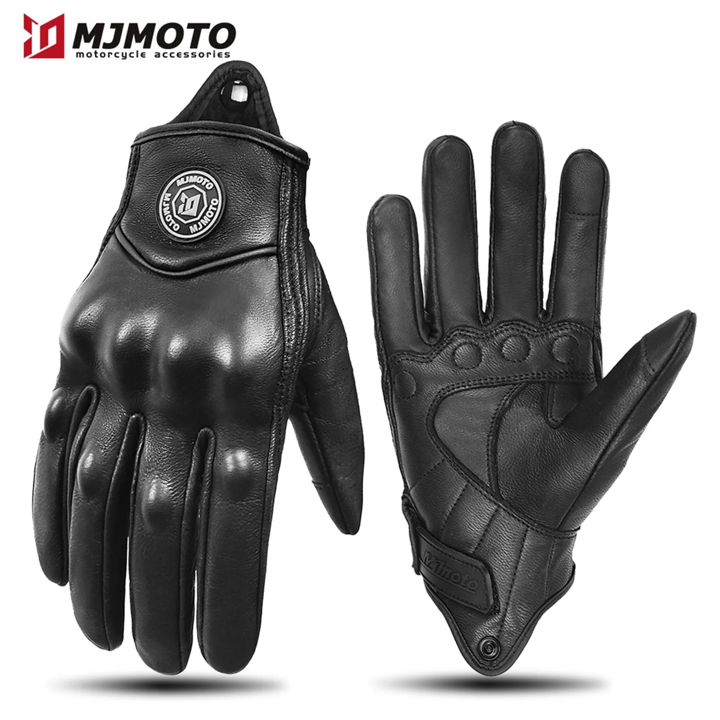 DRAVEN — Retro Leather Motorcycle Gloves – Unisex Summer Biker Style