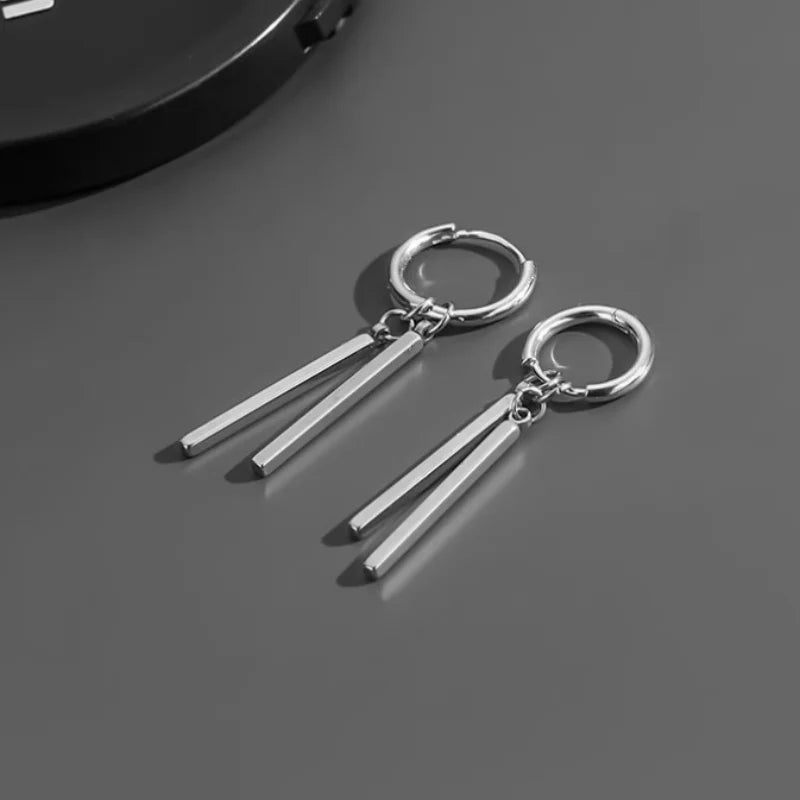 DRAVEN — Minimalist Silver Double Stick Earrings