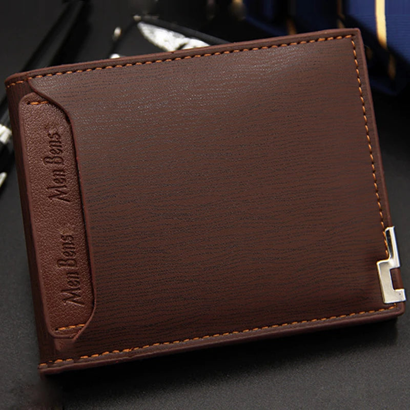 Luxury PU Leather Wallet Men Slim Short Design – Elegant Men's Accessory | Accessorio Uomo Elegante