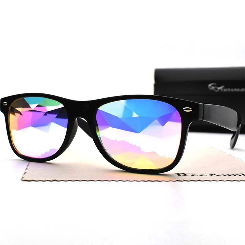 DRAVEN — Classic Square Party Sunglasses – Rave Diffraction Shades