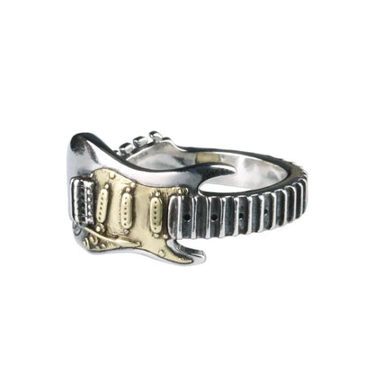 Retro Electric Guitar Punk Ring – Elegant Men's Accessory | Accessorio Uomo Elegante