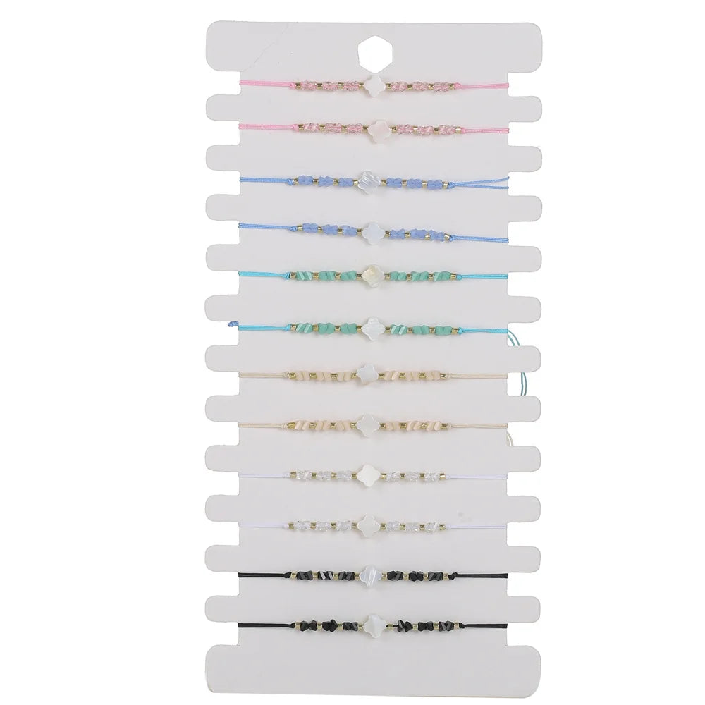 12-Piece Beaded Braided Bracelet Set – Elegant Men's Accessory | Accessorio Uomo Elegante