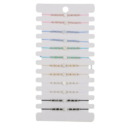 12-Piece Beaded Braided Bracelet Set – Elegant Men's Accessory | Accessorio Uomo Elegante