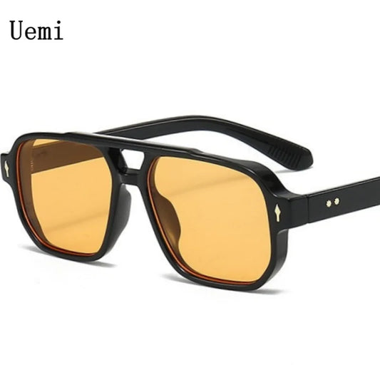 DRAVEN — Retro Double Bridge Sunglasses – Luxury Rivet Design — Sunglasses | DRAVEN