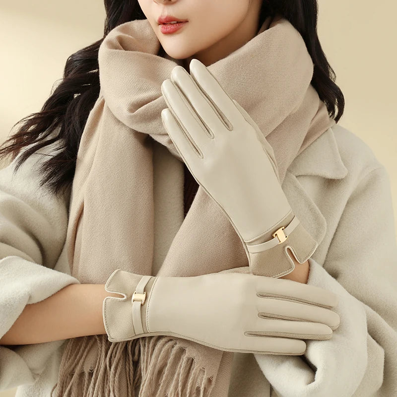 Fleece-Lined PU Gloves – Women’s Elegant Winter Style – Elegant Men's Accessory | Accessorio Uomo Elegante