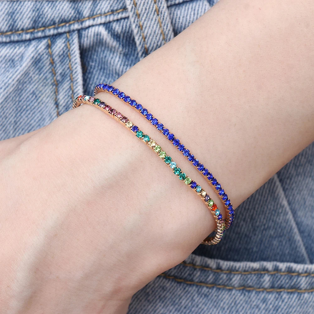 DRAVEN — Colorful Rhinestone Elastic Bracelet