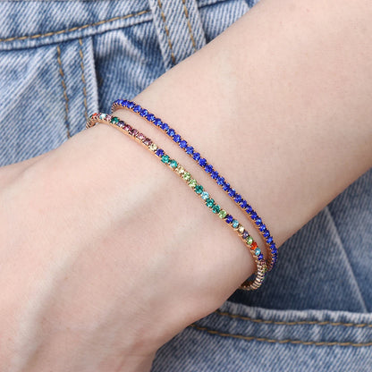 Colorful Rhinestone Elastic Bracelet – Elegant Men's Accessory | Accessorio Uomo Elegante