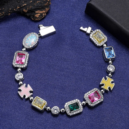 Colorful Gemstone Necklace – Luxury Zirconia Jewelry for Men and Women