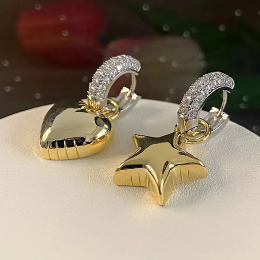 DRAVEN — Asymmetric Star & Love Earrings — Rings collection | DRAVEN