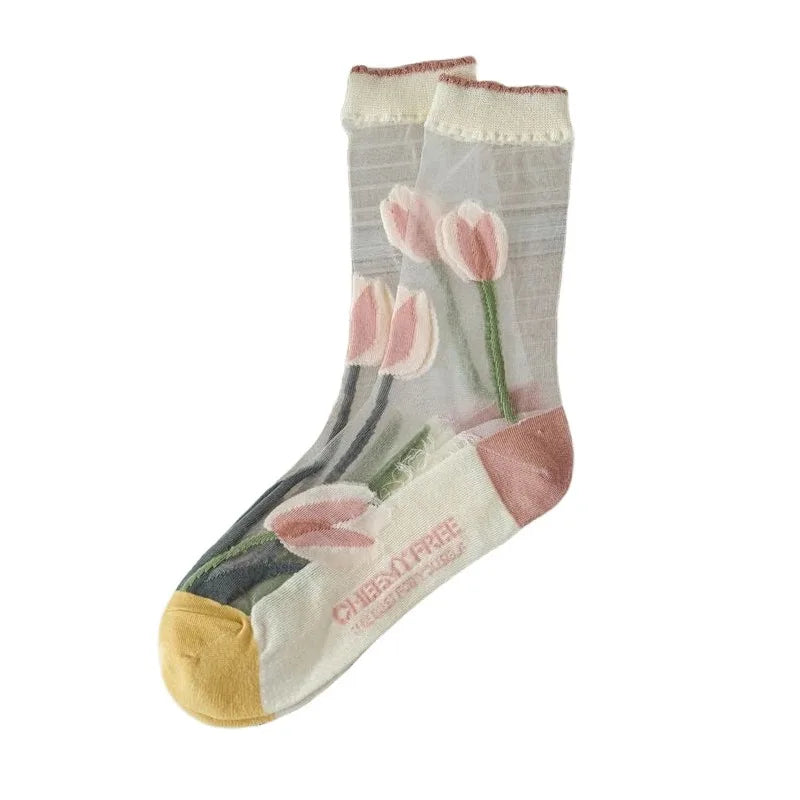 DRAVEN — Transparent Lace Socks – Women’s Korean Summer Style