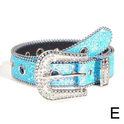 Skull Rhinestone PU Leather Belt Women Sparkling Design – Elegant Men's Accessory | Accessorio Uomo Elegante