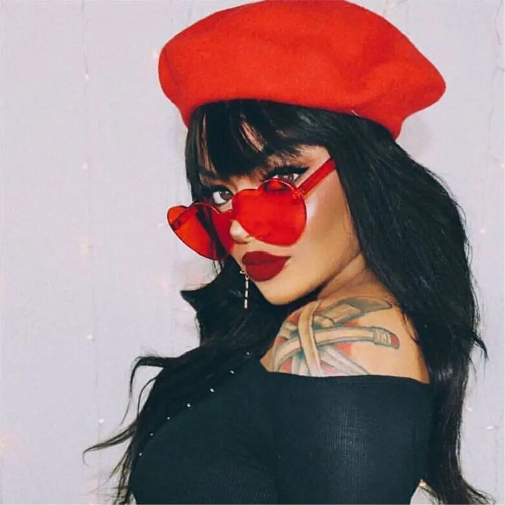 DRAVEN — Red Heart Sunglasses – Retro Designer Cat Eye UV400 Eyewear