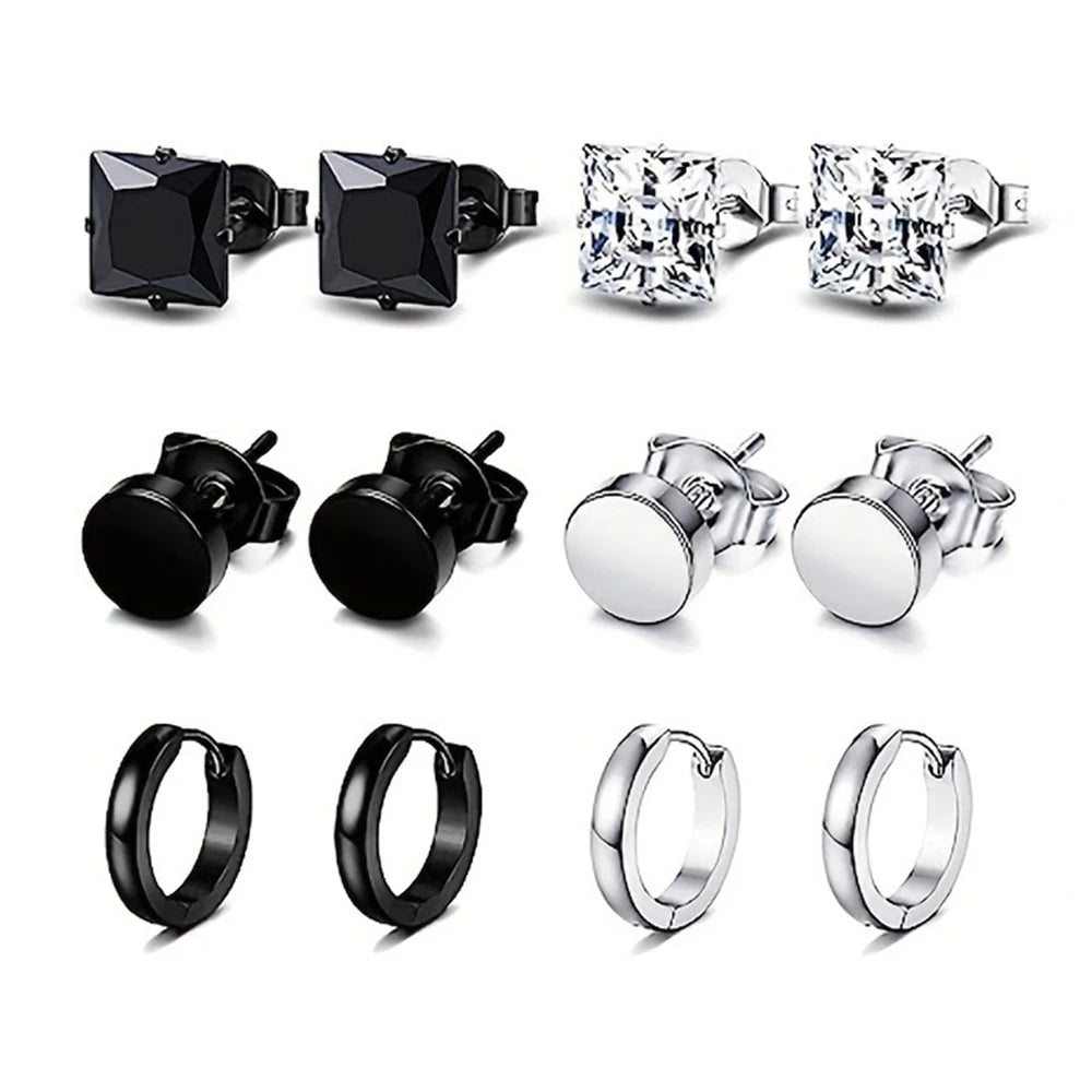 DRAVEN — Black Stainless Steel Earring Set