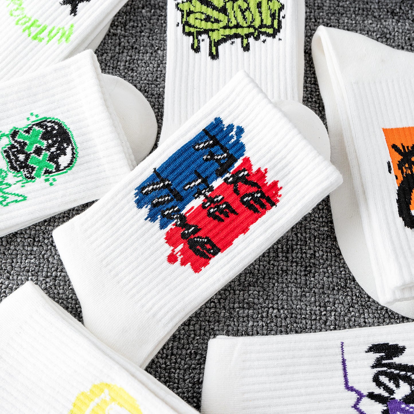 DRAVEN — Graffiti Crew Socks – Men’s Unique Street Style