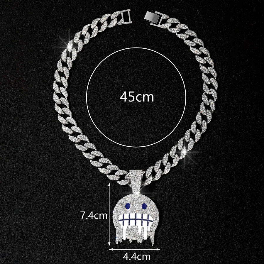 DRAVEN — 15mm Cuban Chain Necklace with Cold Face Pendant – High-Polish Finish