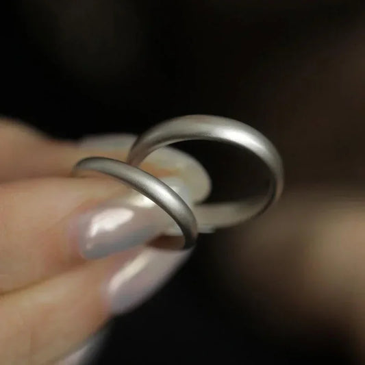 DRAVEN — Minimalist Frosted Silver Ring — Rings collection | DRAVEN