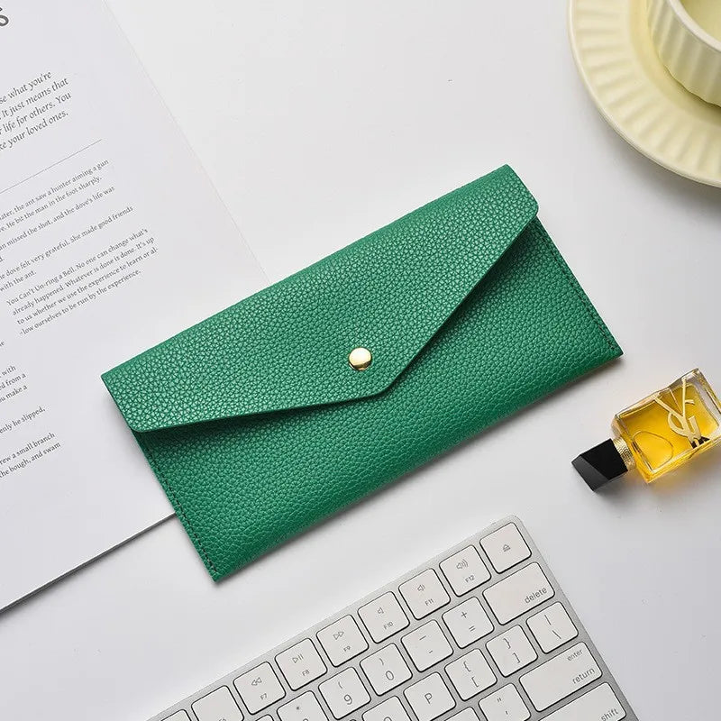 DRAVEN — Ultra Thin Leather Long Wallet 2025 Simple Zipper Design