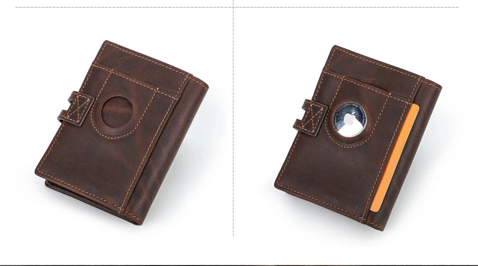 DRAVEN — Leather Airtag Wallet Men RFID Aluminum Card Holder