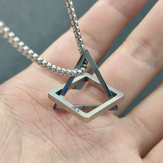 DRAVEN — Geometric Triangle Couple Necklace – Stainless Steel Jewelry for Men and Women — Necklaces & Chains | DRAVEN