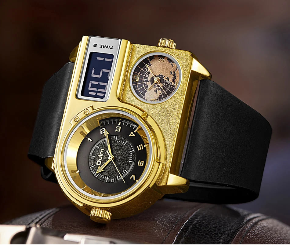 Street Vision – Men’s Large Dial Hip-Hop Watch with Bold Urban Design – Elegant Men's Accessory | Accessorio Uomo Elegante