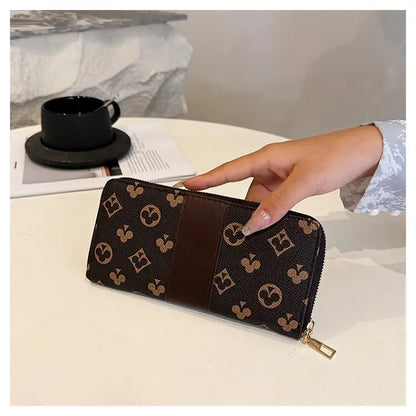 Long Wallet Women 2025 Fashion Print Zipper Design – Elegant Men's Accessory | Accessorio Uomo Elegante