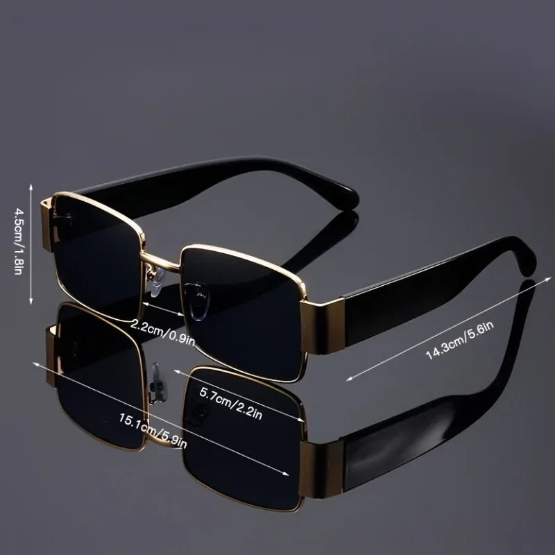 DRAVEN — Large Frame Sunglasses – Gold & Black Accent