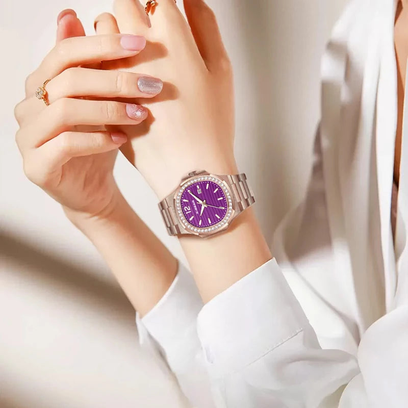 Women’s Retro Silver Watch – Oversized Dial & Stainless Steel Design – Elegant Men's Accessory | Accessorio Uomo Elegante