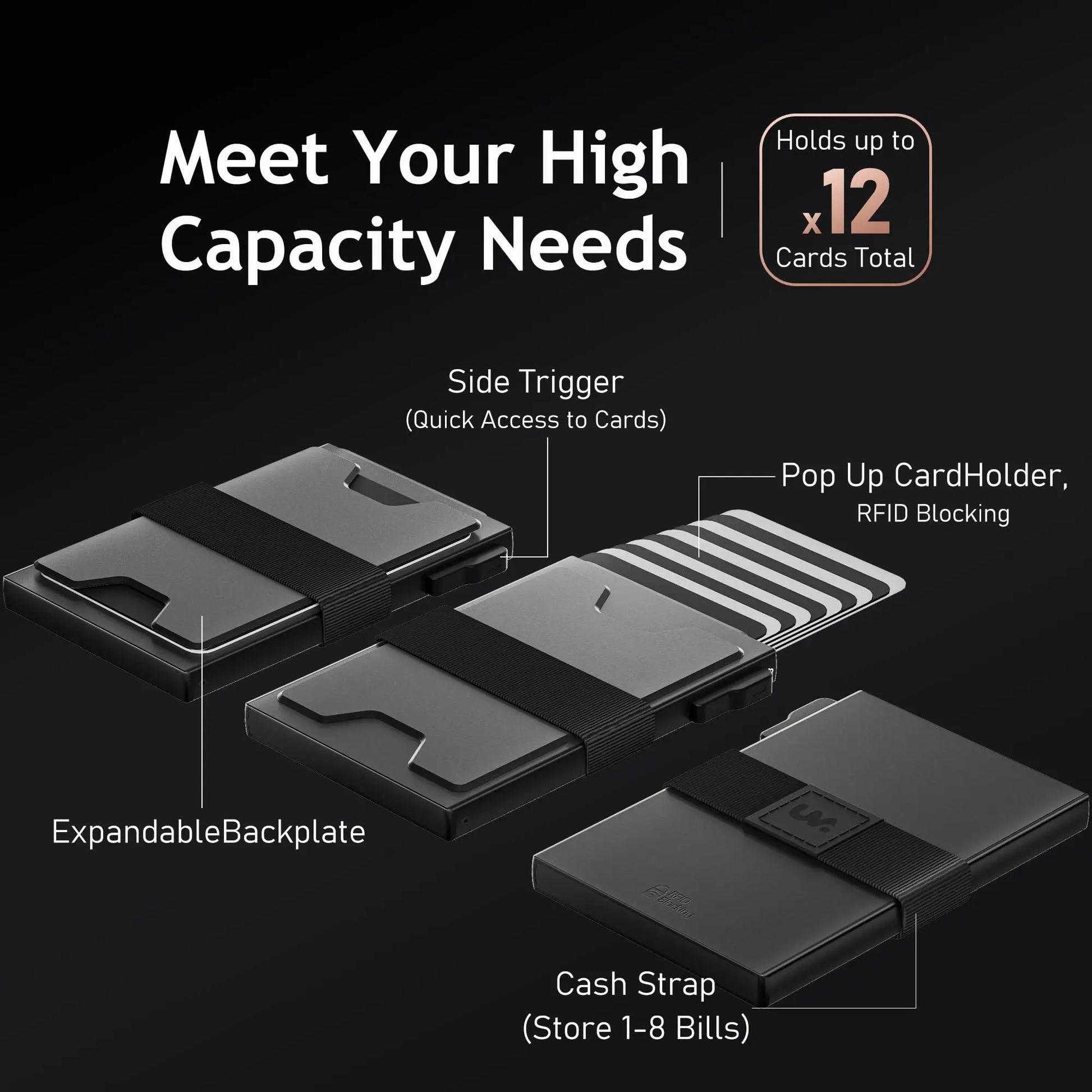 Metal Pop Up Wallet Men RFID Slim Card Holder – Elegant Men's Accessory | Accessorio Uomo Elegante