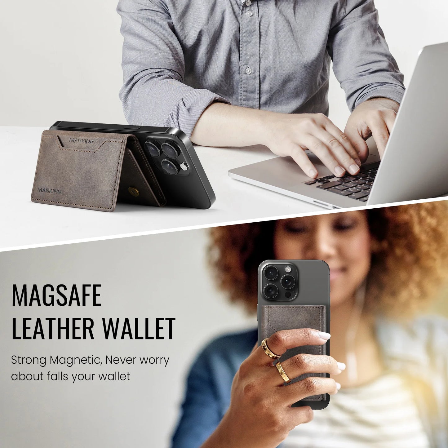 DRAVEN — Magnetic Leather Wallet Premium Foldable Mini Design