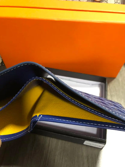 Luxury Embroidered Leather Wallet 2025 Short Slim Design – Elegant Men's Accessory | Accessorio Uomo Elegante