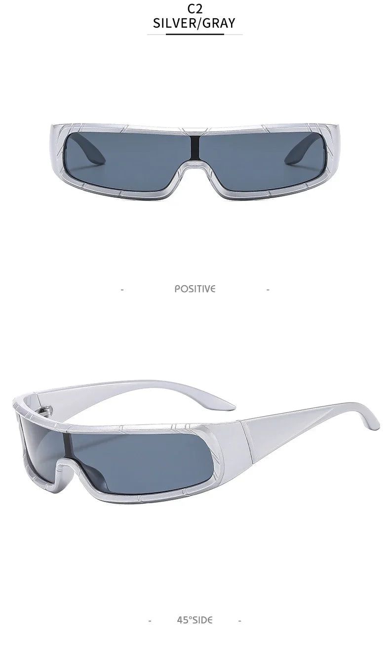 DRAVEN — Monoblock Wrap Sunglasses – Futuristic Punk Style