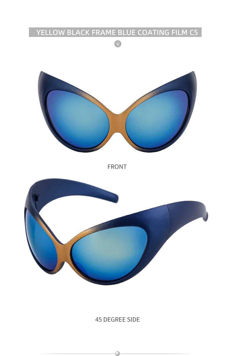 DRAVEN — Retro Futuristic Sunglasses – Steampunk Y2K Style