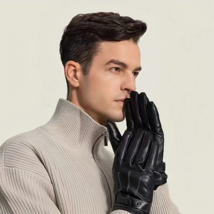 PU Leather Touchscreen Gloves – Men’s Warm Business Style