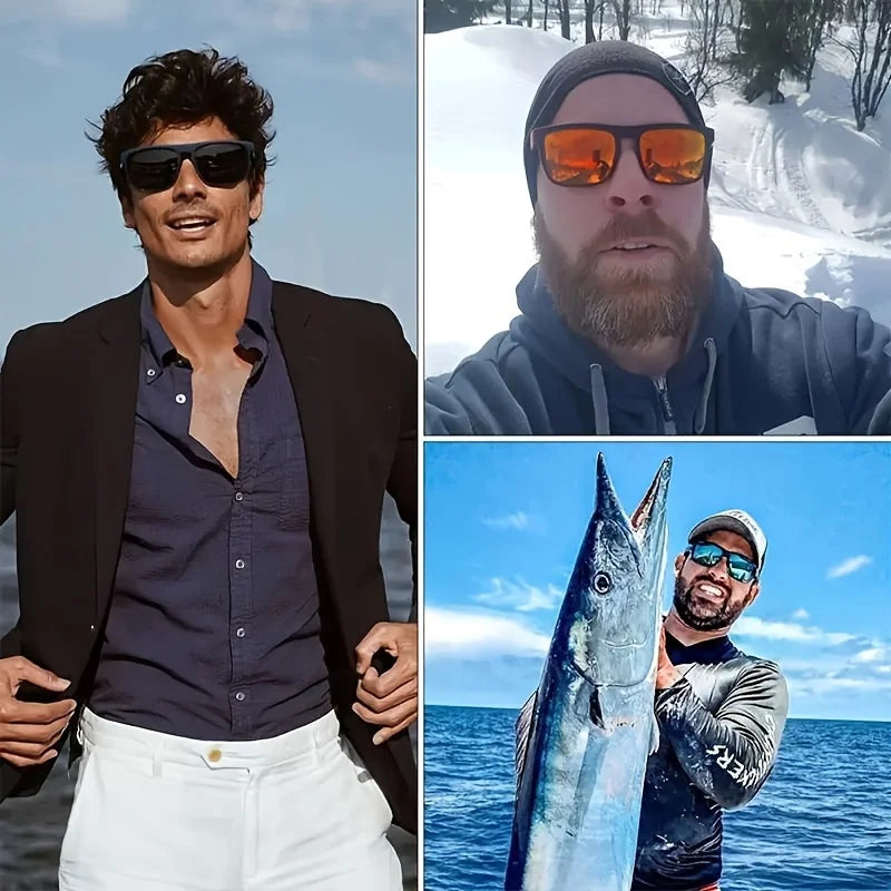 Square Polarized Sunglasses – Anti-Glare Summer Style – Elegant Men's Accessory | Accessorio Uomo Elegante