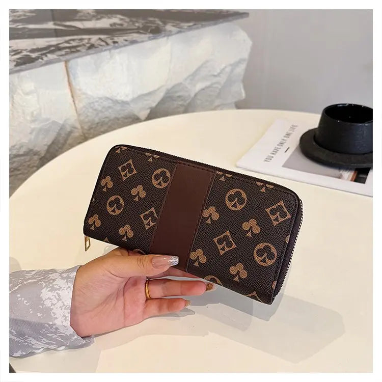 Long Wallet Women 2025 Fashion Print Zipper Design – Elegant Men's Accessory | Accessorio Uomo Elegante