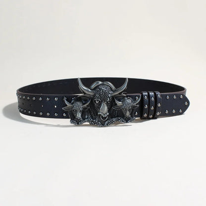 Gothic Y2K Rivet Belt Unisex Punk Skeleton Design – Elegant Men's Accessory | Accessorio Uomo Elegante