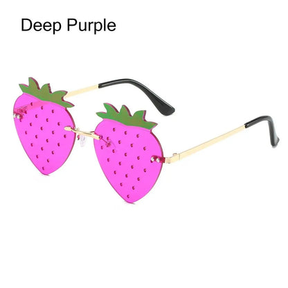 Strawberry Sunglasses – Unique Rave Party Retro Eyewear – Elegant Men's Accessory | Accessorio Uomo Elegante