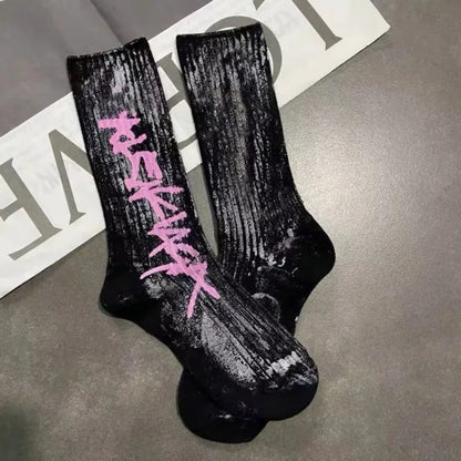 Men's Graffiti Sport Socks – Soft Breathable Cotton Design