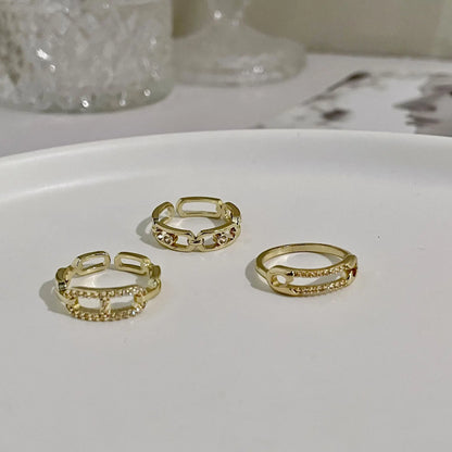 18K Gold Geometric Zircon Ring – Elegant Men's Accessory | Accessorio Uomo Elegante