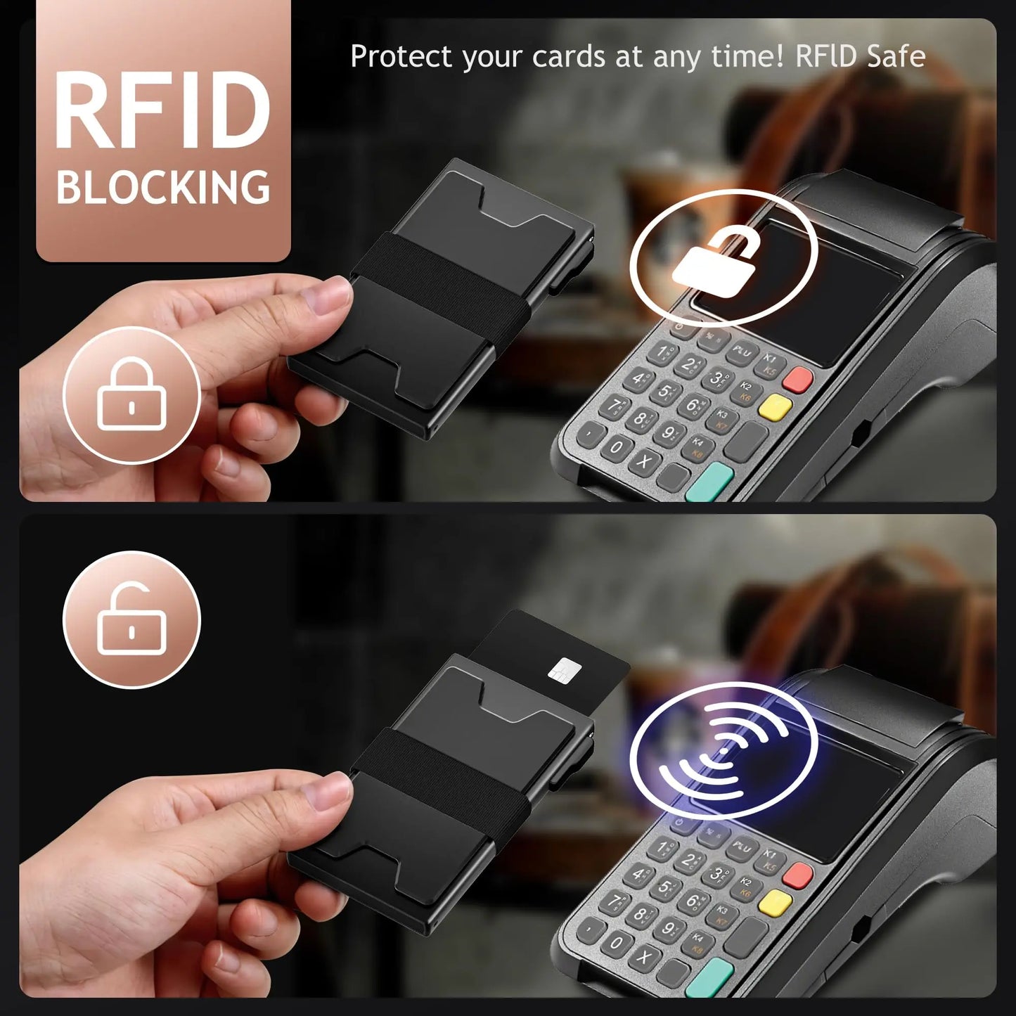 DRAVEN — Metal Pop Up Wallet Men RFID Slim Card Holder